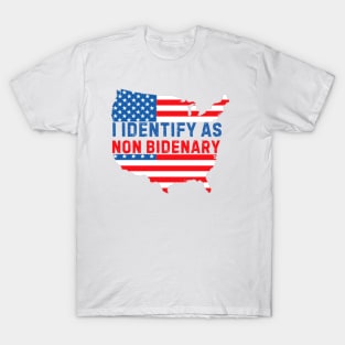 I identify as non Bidenary (v10) white T-Shirt